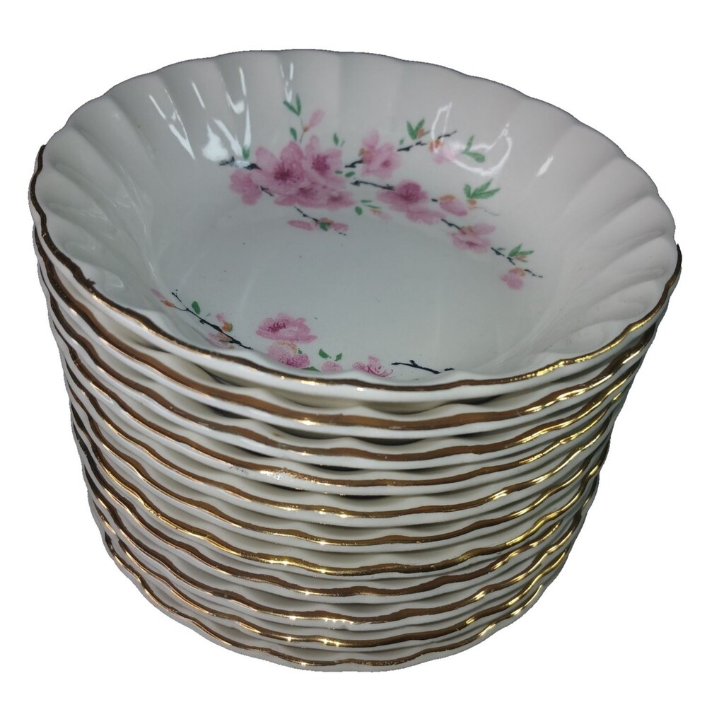 11 WS George Bolero Peach Blossom Pink One Up One Down Fruit Dessert Sauce Bowl